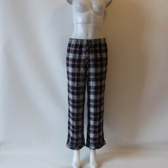Womens Rails Clara Black Fuchsia White Plaid Drawstring Pajama Bottoms XS * - Picture 2 of 9